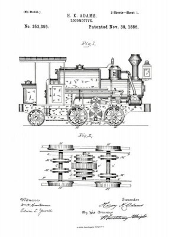Locomotive Patent 1886