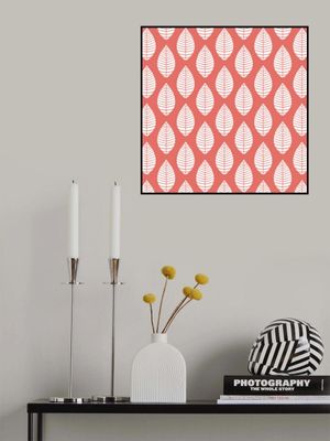 White on Red Leaves Pattern