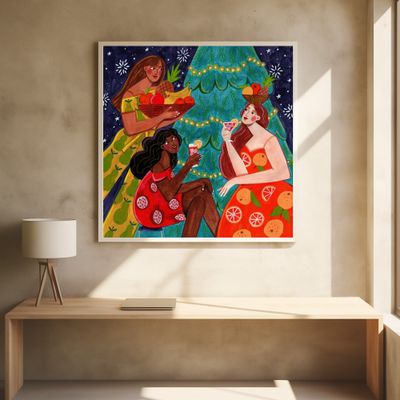 Festive Christmas fruit women