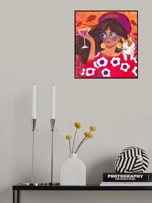 Modern Autumn portrait Woman with Cat