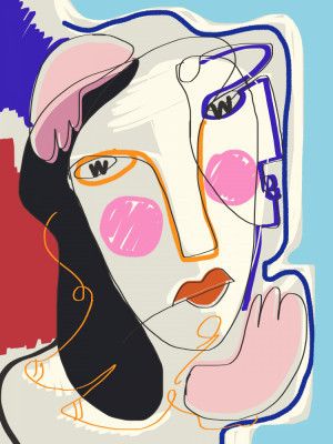 Muse Line Art Portrait