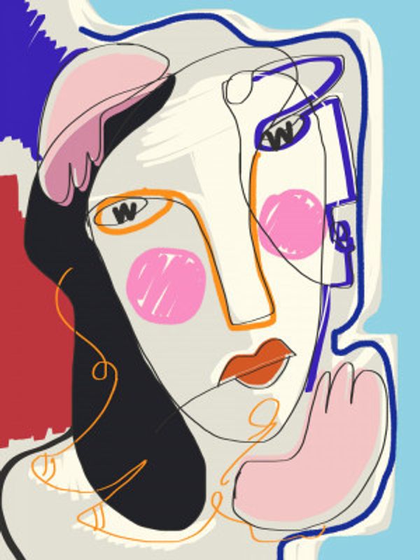 Muse Line Art Portrait