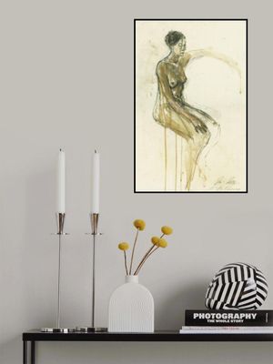 Nude Woman Figure Sketch in a Seated Pose