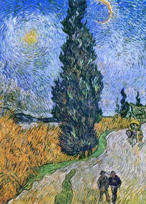 Vincent Van Gogh's Road With Cypress and Star 1890