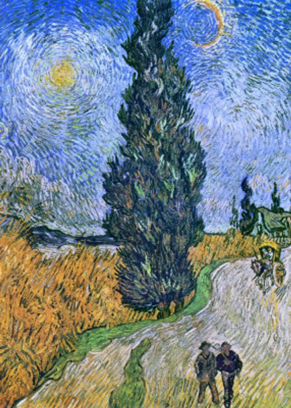 Vincent Van Gogh's Road With Cypress and Star 1890