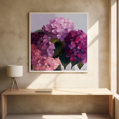 Hydrangeas - Pink Floral Artwork