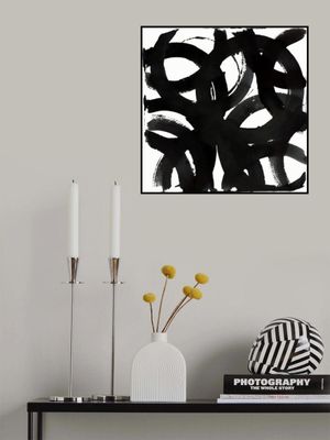 Black Ink Curls Print