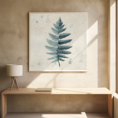 Teal watercolor fern 6