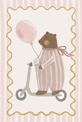 Bear with Pink Balloon