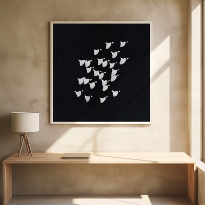 Birds In Flight   Upwards Bw