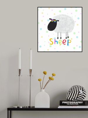 Cute Fluffy Sheep Wearing Colorful Glasses by Artist Carla Daly