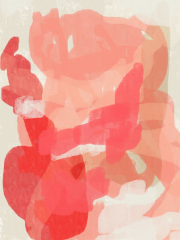 Abstract Painting In Pastel Colors.Pink and white.