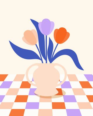 Retro Still Life Tulips