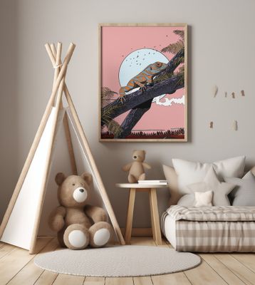 Colorful Lizard on a Branch