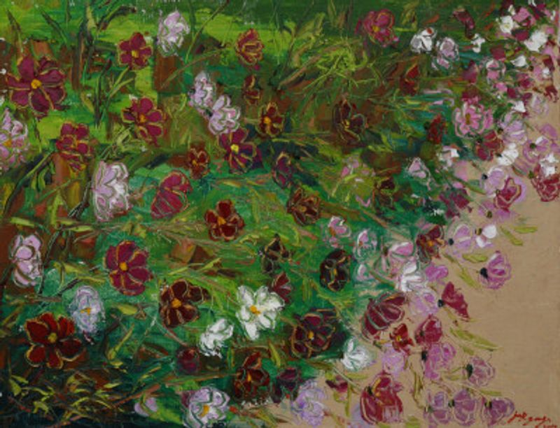 cosmos oil on canvas