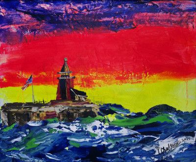 Santa Cruz Lighthouse In Sunset  2