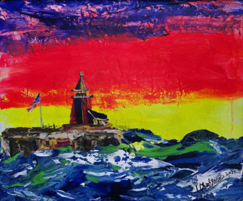 Santa Cruz Lighthouse In Sunset  2