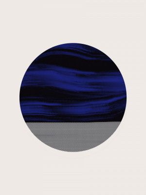 Circular Design With Abstract Blue Waves