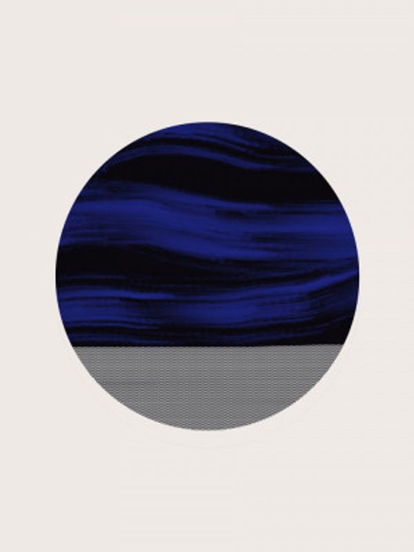 Circular Design With Abstract Blue Waves