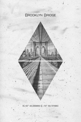 Coordinates NEW YORK CITY Brooklyn Bridge