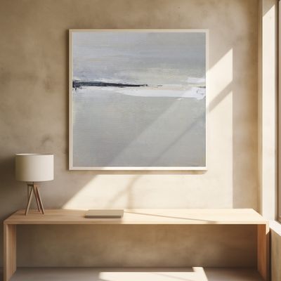 Serene Horizon with Soft Gray and White Tones