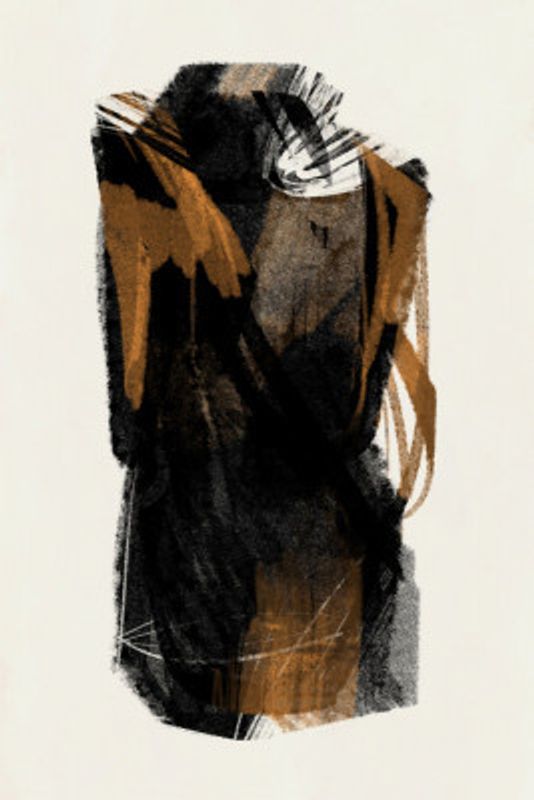 Black Figure On Neutral Background