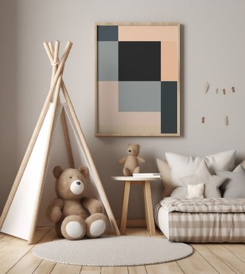 Geometric Composition With Color Blocks