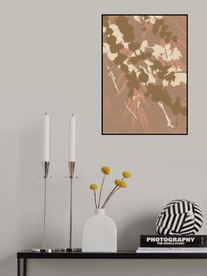 Abstract Botanical. Florals in gold, white, light terra.