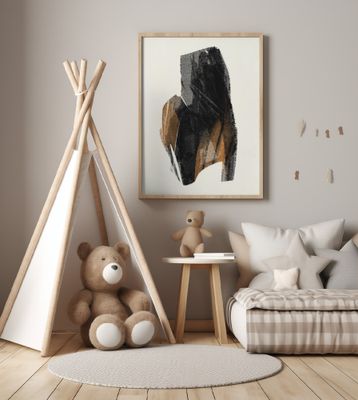 Black Figure On Neutral Background