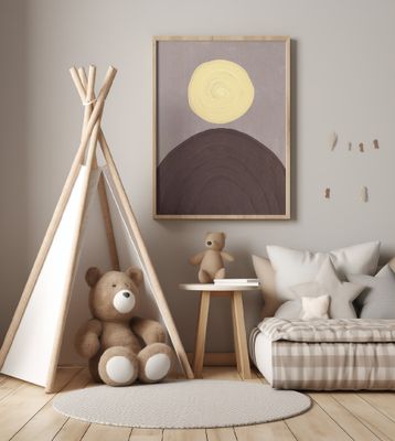 Geometric yellow sun