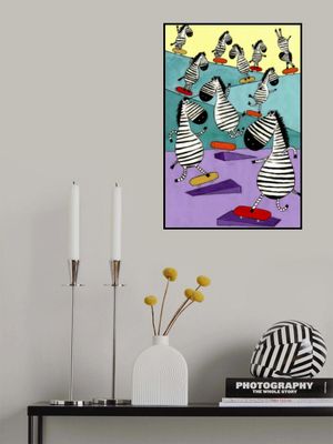 Hilarious Zebras in the Skatepark by Artist Carla Daly