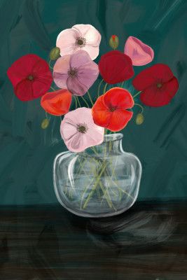 Vase with poppys