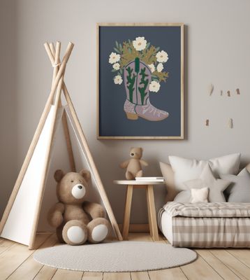 Cow boy shoes and floral