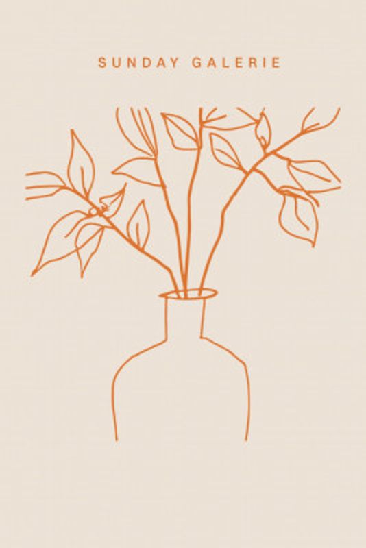 Orange Line Vase
