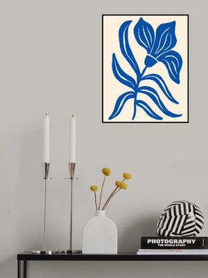Abstract Blue Stylized Tulip