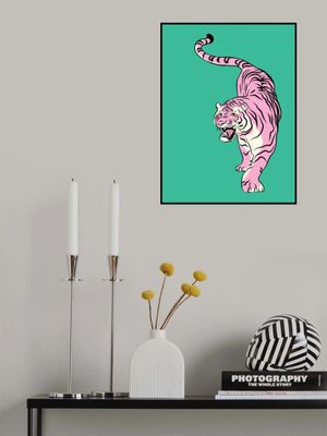 Tiger In Light Pink and Green