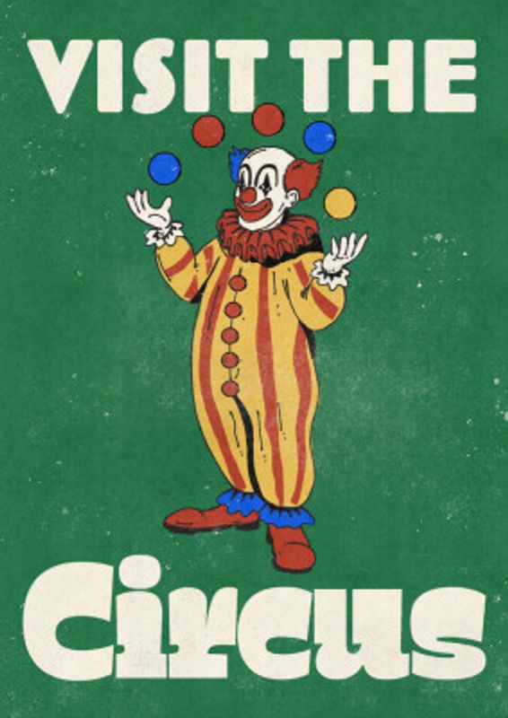 Vintage Visit The Circus Clown