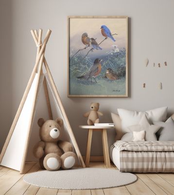 Bluebird, Robin By Allan Brooks