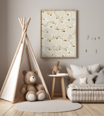 calming essentials Natural flow meadow ivory pattern