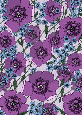 Flowers In The Garden Purple and Lilac