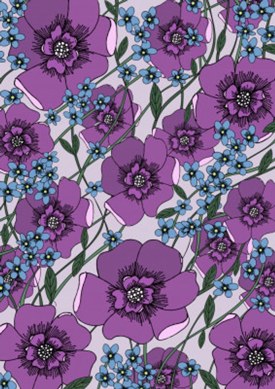 Flowers In The Garden Purple and Lilac