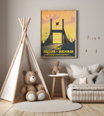 Abuja Nigeria Vintage Travel Poster