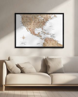 Neutral USA and the Caribbean sea map