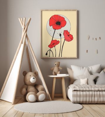 Vibrant Pattern Of Red Poppies