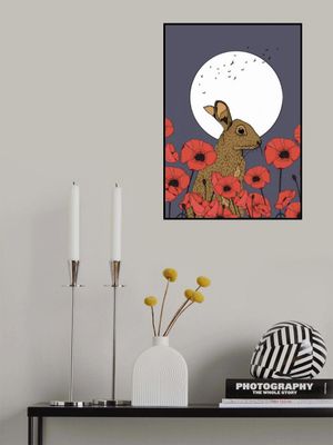 Rabbit Surrounded by Vibrant Poppies