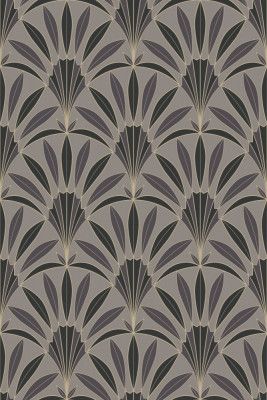 Art Deco Palm Leaves Fan Neutral