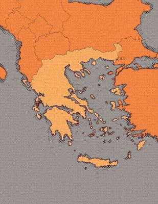 Vintage Greece Map