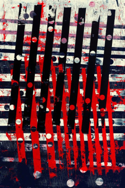 Bold Red and Black Vertical Lines