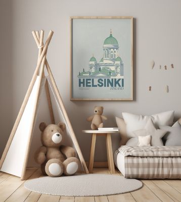 Helsinki Cathedral Travel Poster