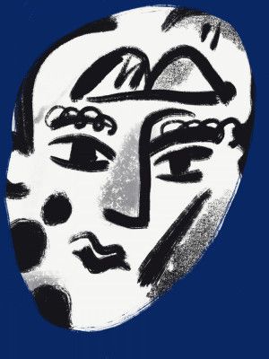 Monochrome Face With Bold